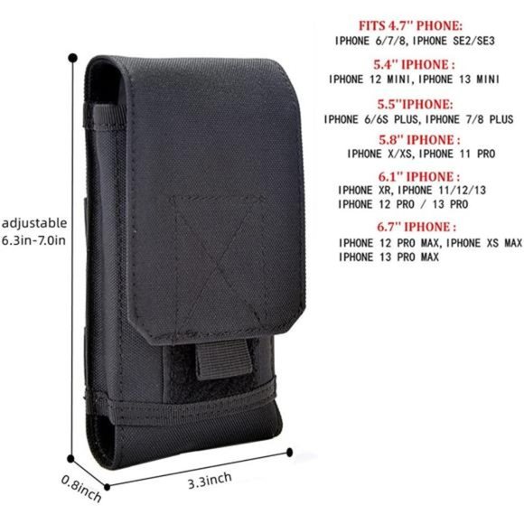 Universal Tactical MOLLE Holster Army Mobile Phone Belt Pouch EDC Samsung iPhone - Picture 4 of 5